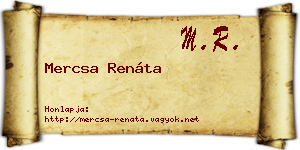 Mercsa Renáta névjegykártya